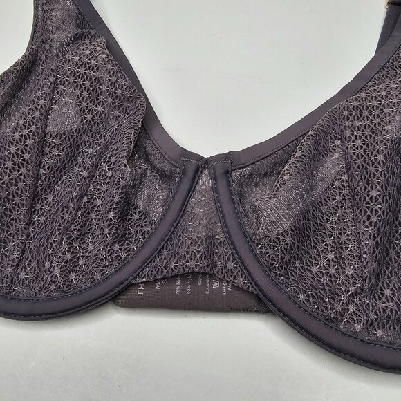 ThirdLove 36C Grey Unlined Modern Mesh Scoop Bra Underwire Semi Sheer - Picture 2 of 6